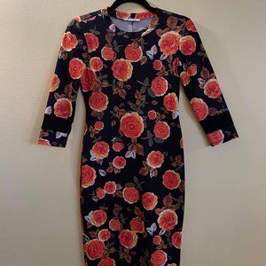 Zara Floral Dress Long-Sleeved